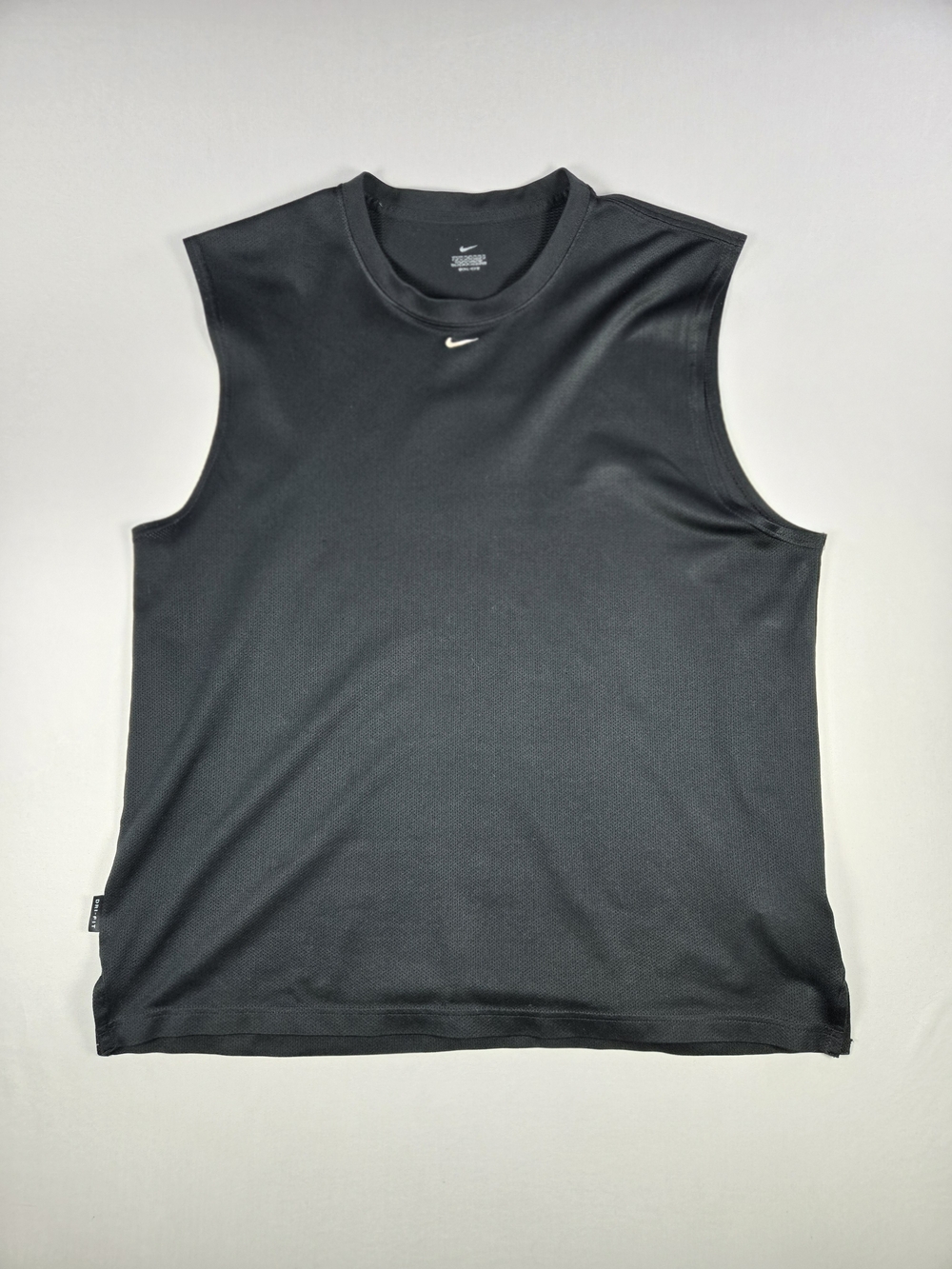 Vintage Y2K Nike Center Swoosh Sleeveless Muscle Tank Y2K Black Large